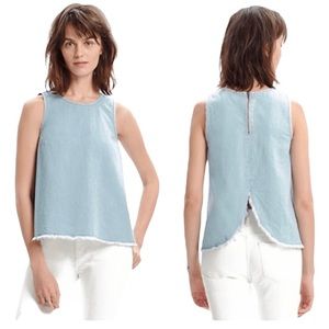 Madewell Split Back Denim Raw Hem Tank Top